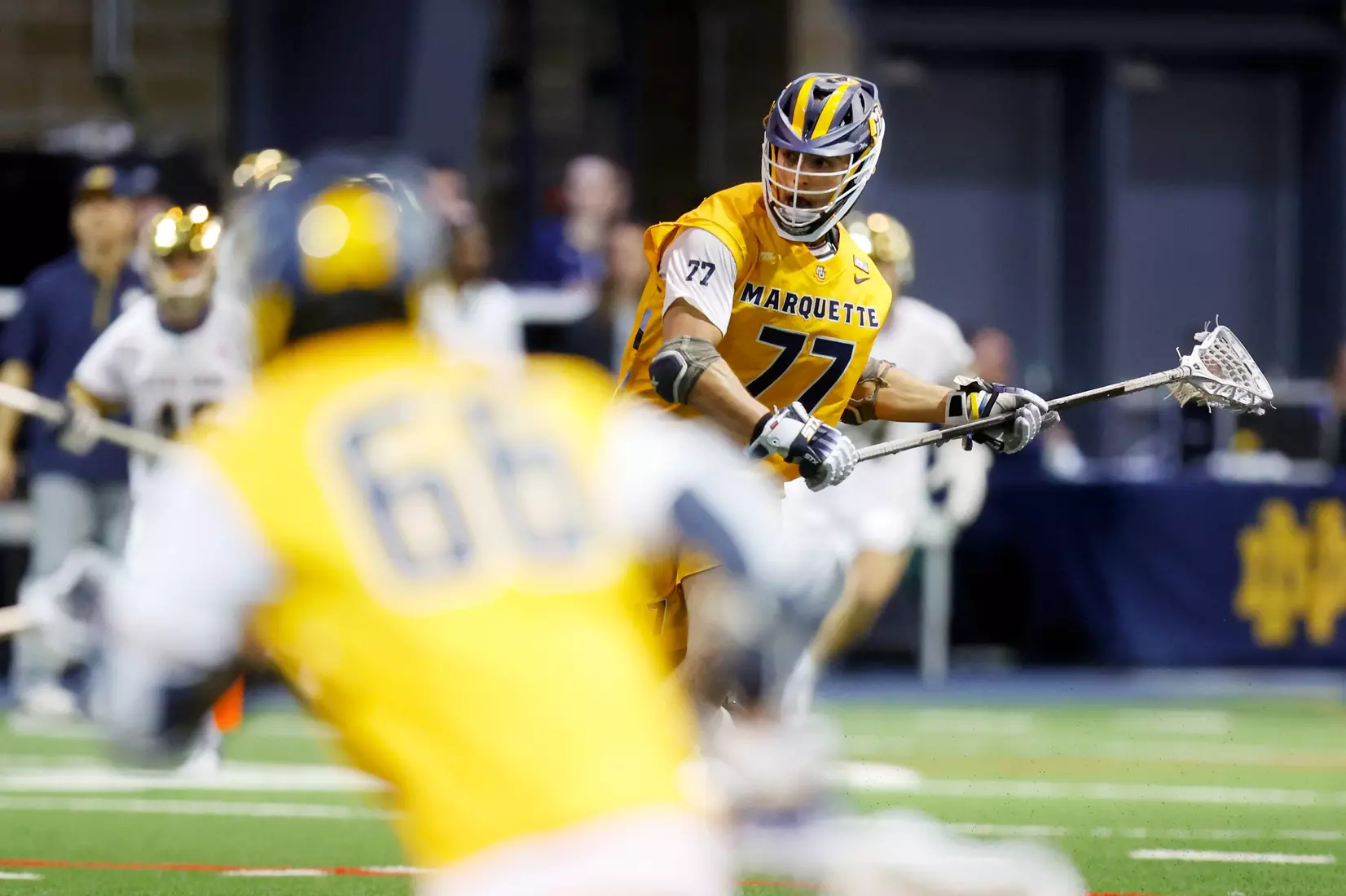 Notre Dame IN - February 15, 2023: Marquette Men’s Lacrosse vs Notre Dame
Photo by Marcus SnowdenSOUTH BEND, IN - February 15, 2023: Marquette Men’s Lacrosse vs Notre Dame Celebration
Photo by Marcus Snowden