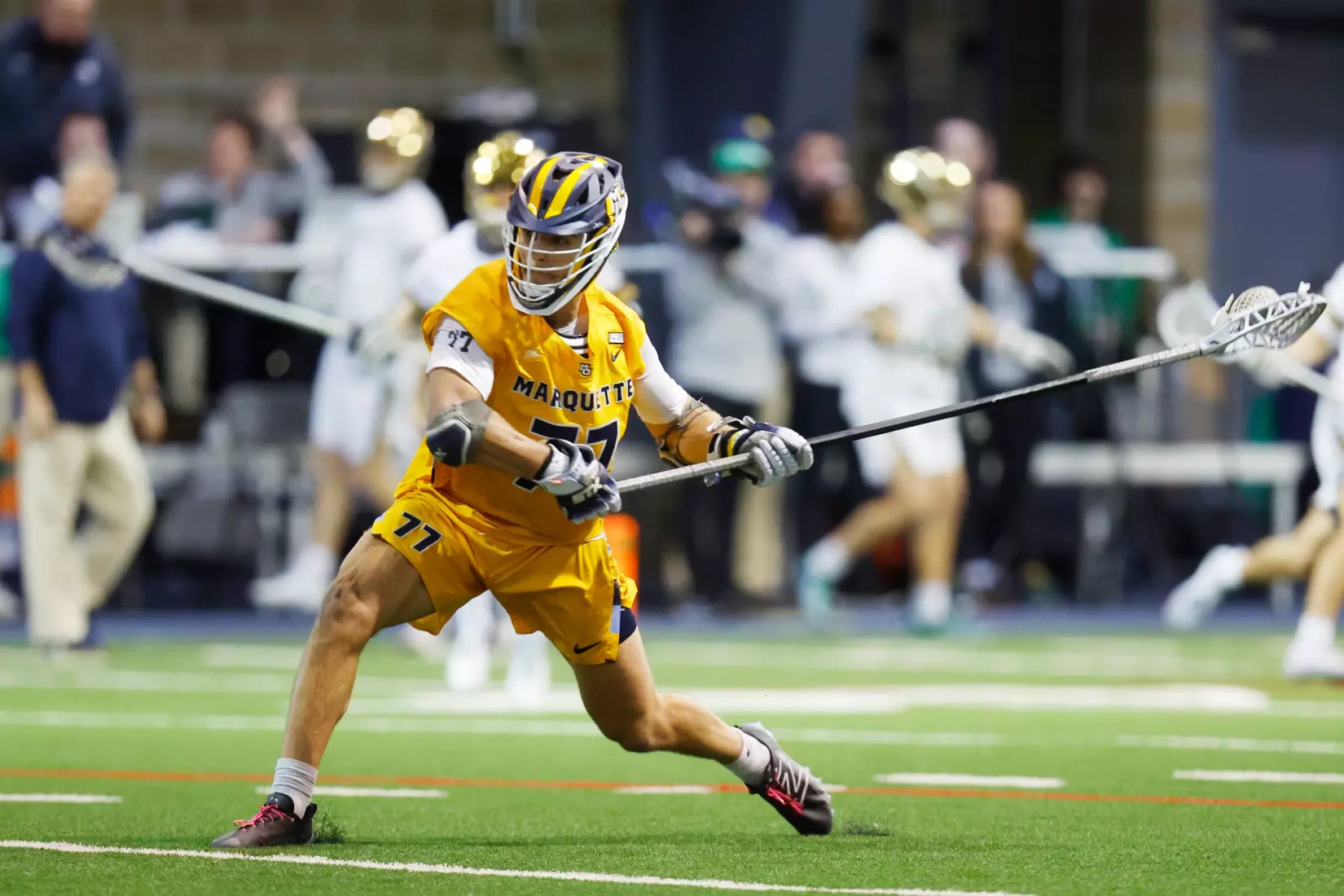 Notre Dame IN - February 15, 2023: Marquette Men’s Lacrosse vs Notre Dame
Photo by Marcus SnowdenSOUTH BEND, IN - February 15, 2023: Marquette Men’s Lacrosse vs Notre Dame Celebration
Photo by Marcus Snowden