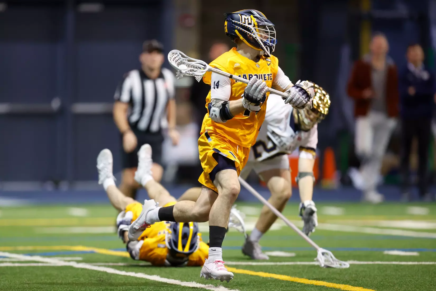 Notre Dame IN - February 15, 2023: Marquette Men’s Lacrosse vs Notre Dame
Photo by Marcus SnowdenSOUTH BEND, IN - February 15, 2023: Marquette Men’s Lacrosse vs Notre Dame Celebration
Photo by Marcus Snowden
