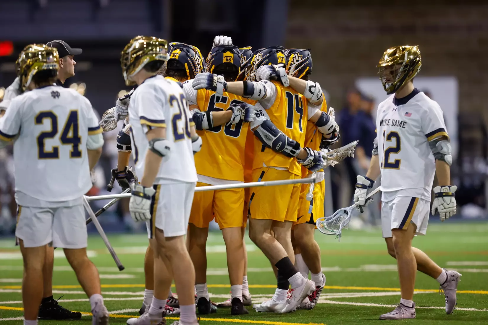 Notre Dame IN - February 15, 2023: Marquette Men’s Lacrosse vs Notre Dame
Photo by Marcus SnowdenSOUTH BEND, IN - February 15, 2023: Marquette Men’s Lacrosse vs Notre Dame Celebration
Photo by Marcus Snowden