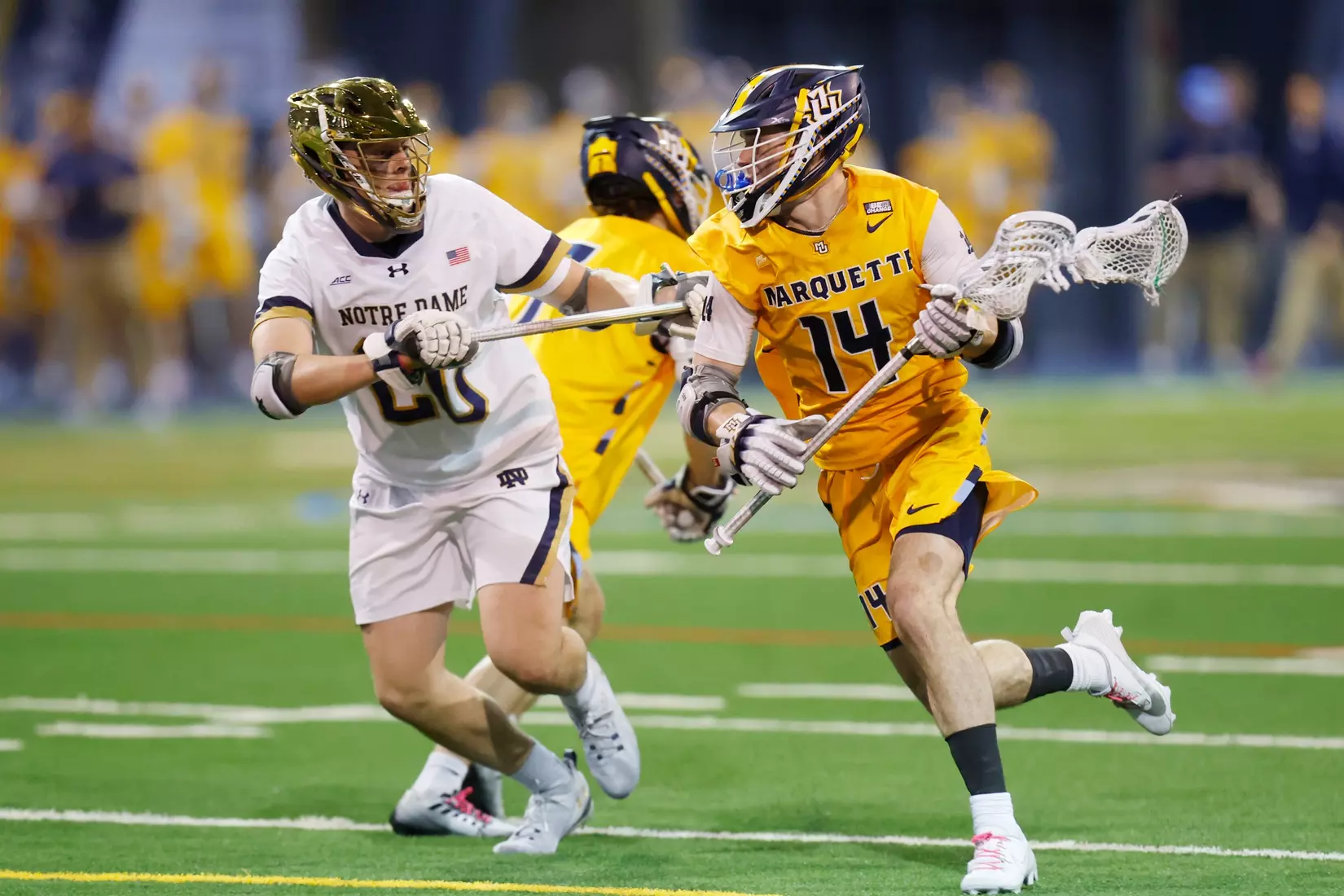 Notre Dame IN - February 15, 2023: Marquette Men’s Lacrosse vs Notre Dame
Photo by Marcus SnowdenSOUTH BEND, IN - February 15, 2023: Marquette Men’s Lacrosse vs Notre Dame Celebration
Photo by Marcus Snowden