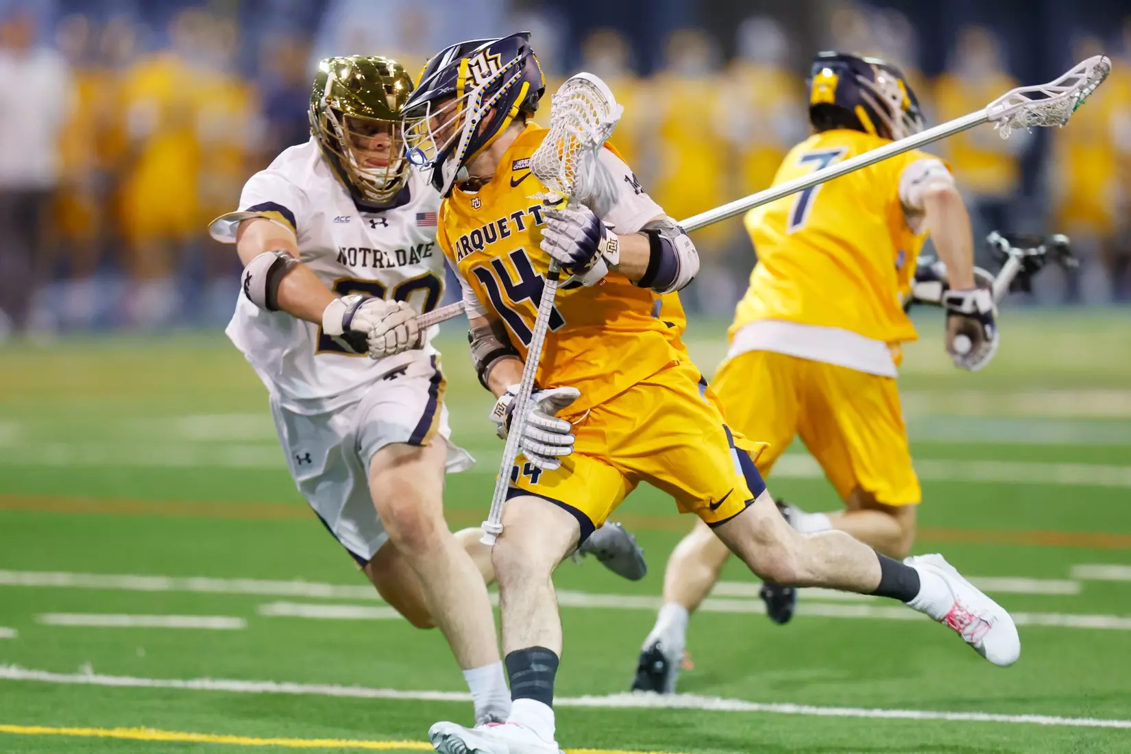 Notre Dame IN - February 15, 2023: Marquette Men’s Lacrosse vs Notre Dame
Photo by Marcus SnowdenSOUTH BEND, IN - February 15, 2023: Marquette Men’s Lacrosse vs Notre Dame Celebration
Photo by Marcus Snowden