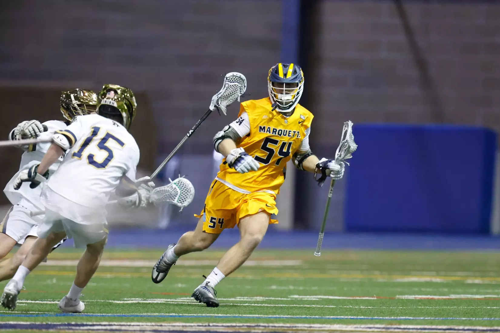 Notre Dame IN - February 15, 2023: Marquette Men’s Lacrosse vs Notre Dame
Photo by Marcus SnowdenSOUTH BEND, IN - February 15, 2023: Marquette Men’s Lacrosse vs Notre Dame Celebration
Photo by Marcus Snowden