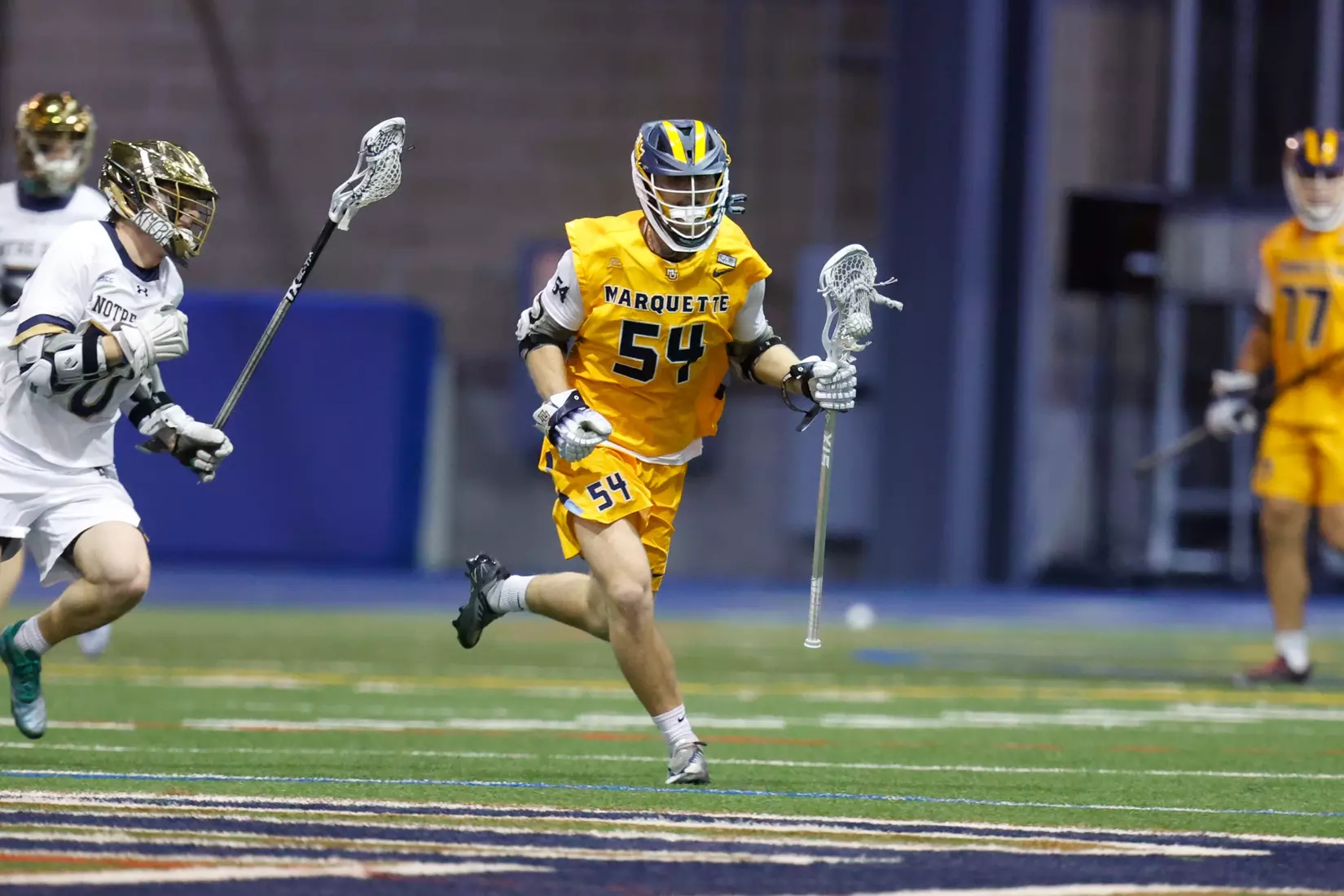 Notre Dame IN - February 15, 2023: Marquette Men’s Lacrosse vs Notre Dame
Photo by Marcus SnowdenSOUTH BEND, IN - February 15, 2023: Marquette Men’s Lacrosse vs Notre Dame Celebration
Photo by Marcus Snowden