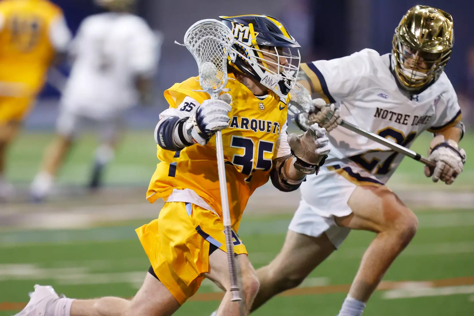 Notre Dame IN - February 15, 2023: Marquette Men’s Lacrosse vs Notre Dame
Photo by Marcus SnowdenSOUTH BEND, IN - February 15, 2023: Marquette Men’s Lacrosse vs Notre Dame Celebration
Photo by Marcus Snowden