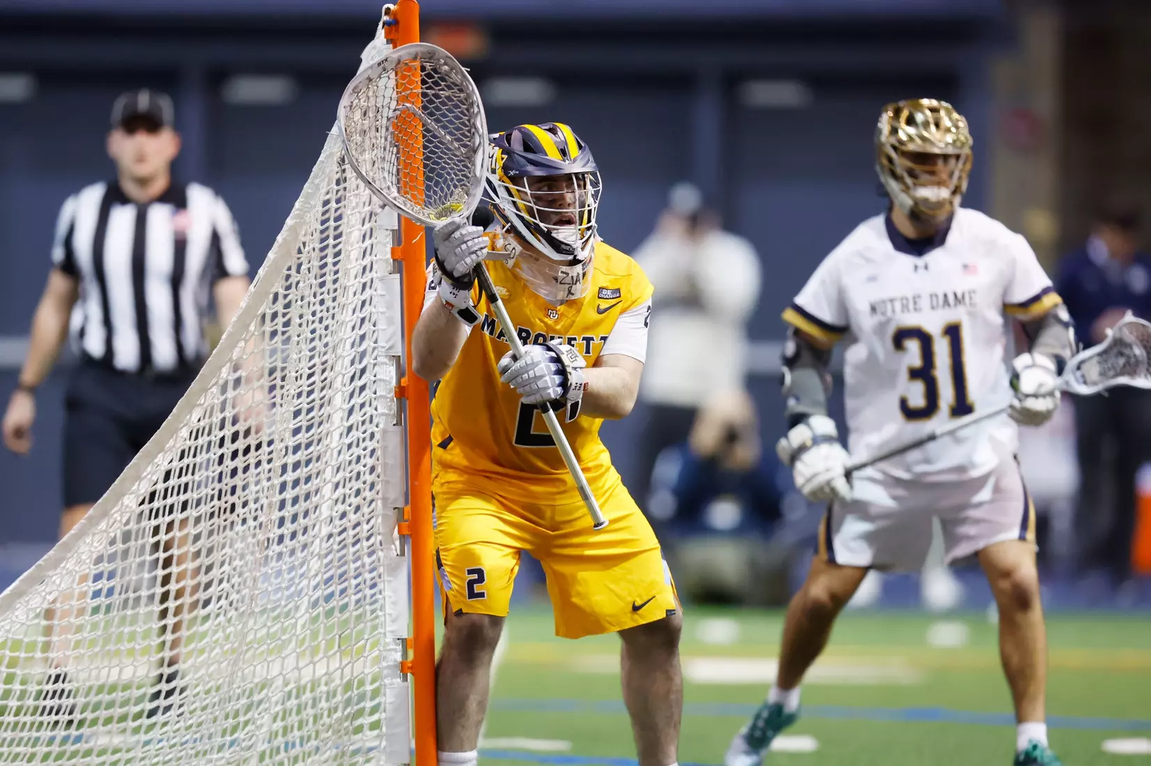 Notre Dame IN - February 15, 2023: Marquette Men’s Lacrosse vs Notre Dame
Photo by Marcus SnowdenSOUTH BEND, IN - February 15, 2023: Marquette Men’s Lacrosse vs Notre Dame Celebration
Photo by Marcus Snowden