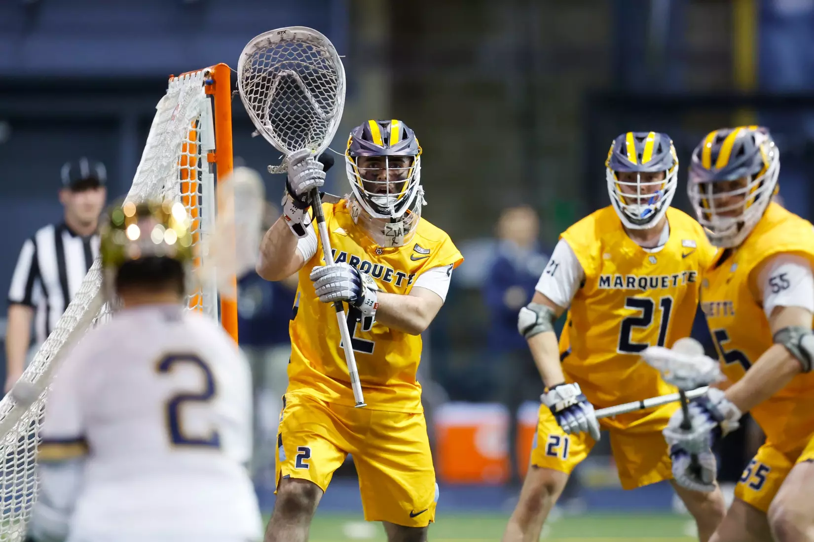 Notre Dame IN - February 15, 2023: Marquette Men’s Lacrosse vs Notre Dame
Photo by Marcus SnowdenSOUTH BEND, IN - February 15, 2023: Marquette Men’s Lacrosse vs Notre Dame Celebration
Photo by Marcus Snowden