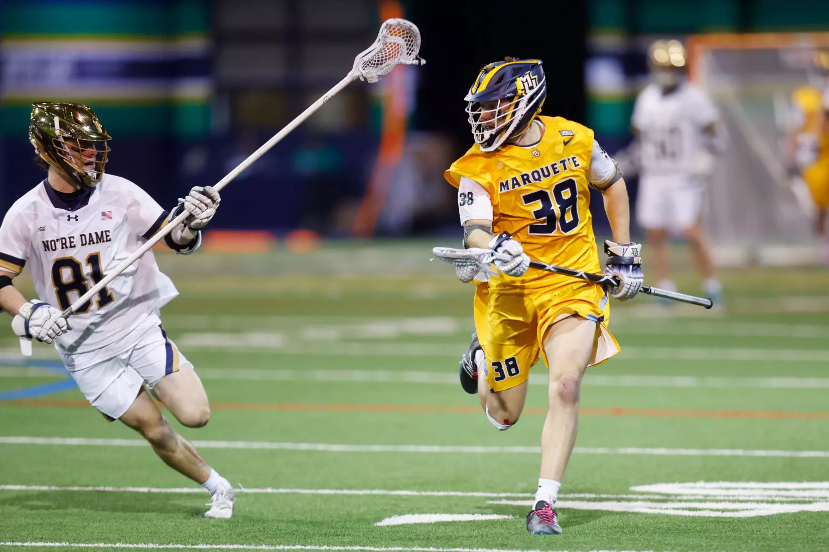 Notre Dame IN - February 15, 2023: Marquette Men’s Lacrosse vs Notre Dame
Photo by Marcus SnowdenSOUTH BEND, IN - February 15, 2023: Marquette Men’s Lacrosse vs Notre Dame Celebration
Photo by Marcus Snowden