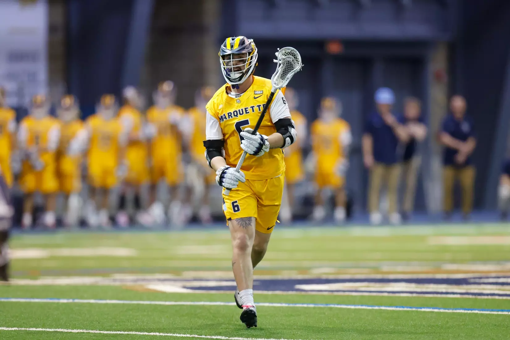 Notre Dame IN - February 15, 2023: Marquette Men’s Lacrosse vs Notre Dame
Photo by Marcus SnowdenSOUTH BEND, IN - February 15, 2023: Marquette Men’s Lacrosse vs Notre Dame Celebration
Photo by Marcus Snowden
