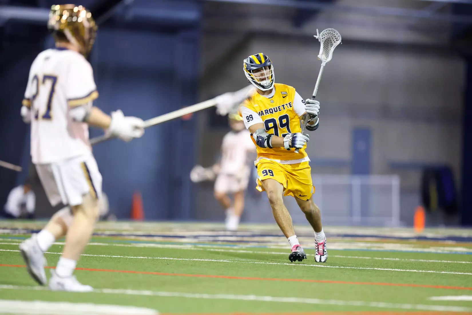 Notre Dame IN - February 15, 2023: Marquette Men’s Lacrosse vs Notre Dame
Photo by Marcus SnowdenSOUTH BEND, IN - February 15, 2023: Marquette Men’s Lacrosse vs Notre Dame Celebration
Photo by Marcus Snowden
