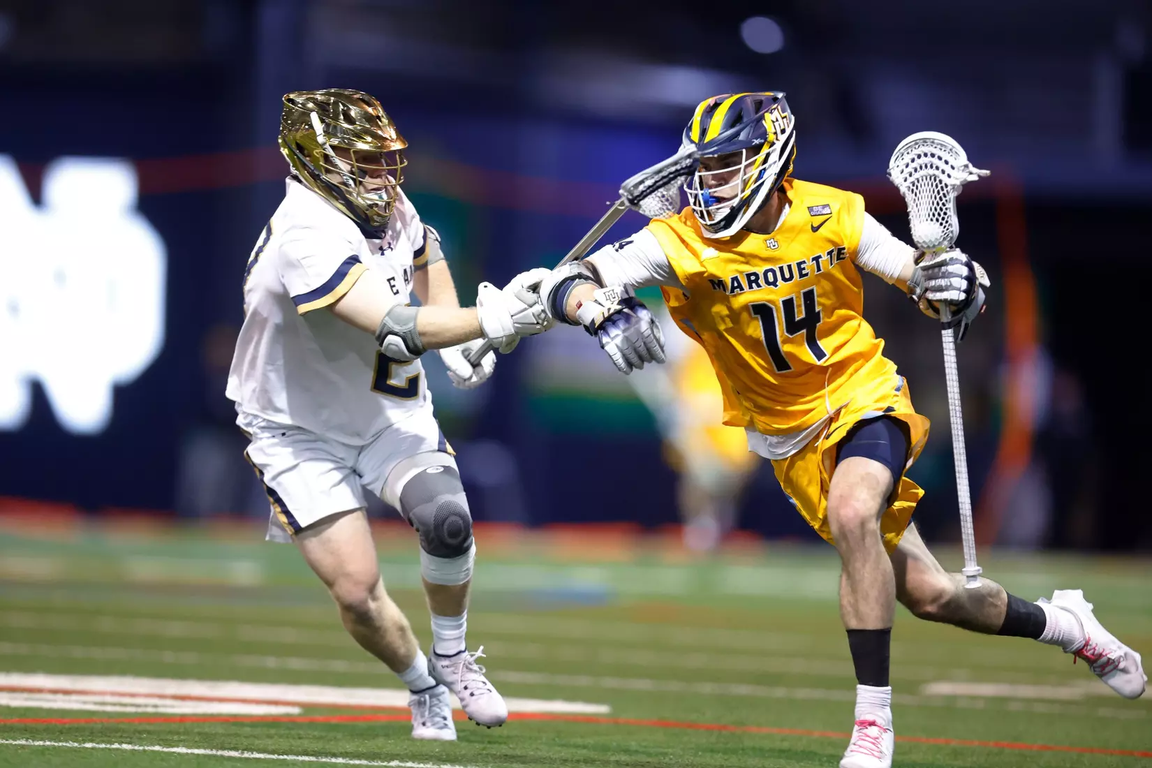 Notre Dame IN - February 15, 2023: Marquette Men’s Lacrosse vs Notre Dame
Photo by Marcus SnowdenSOUTH BEND, IN - February 15, 2023: Marquette Men’s Lacrosse vs Notre Dame Celebration
Photo by Marcus Snowden