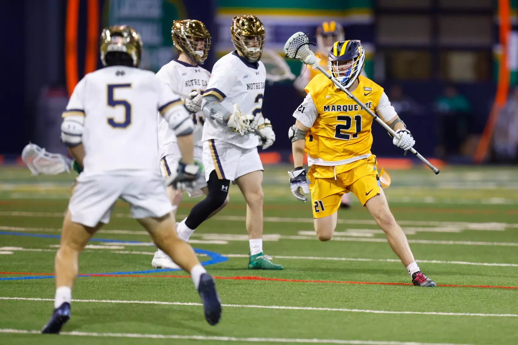 Notre Dame IN - February 15, 2023: Marquette Men’s Lacrosse vs Notre Dame
Photo by Marcus SnowdenSOUTH BEND, IN - February 15, 2023: Marquette Men’s Lacrosse vs Notre Dame Celebration
Photo by Marcus Snowden