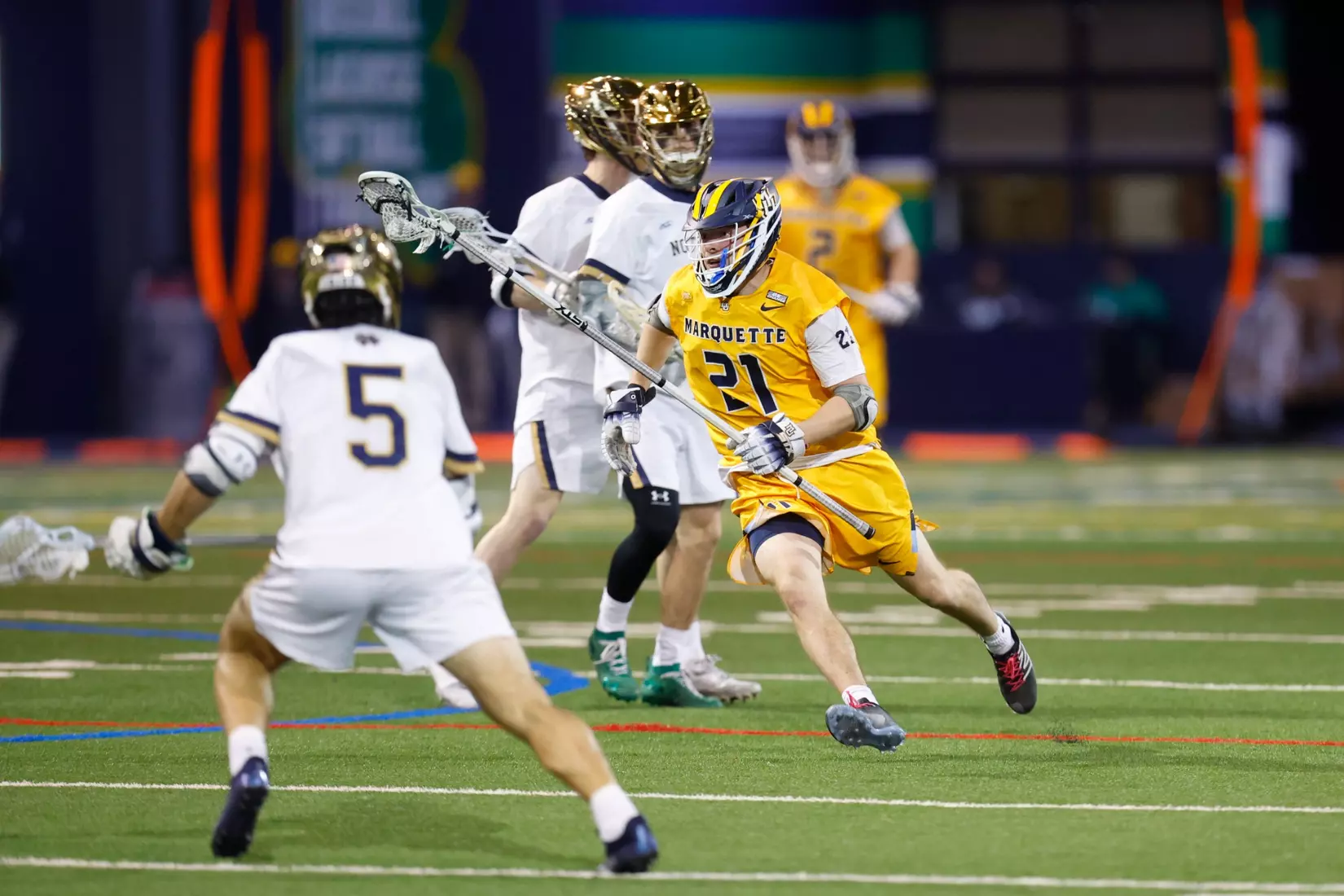 Notre Dame IN - February 15, 2023: Marquette Men’s Lacrosse vs Notre Dame
Photo by Marcus SnowdenSOUTH BEND, IN - February 15, 2023: Marquette Men’s Lacrosse vs Notre Dame Celebration
Photo by Marcus Snowden