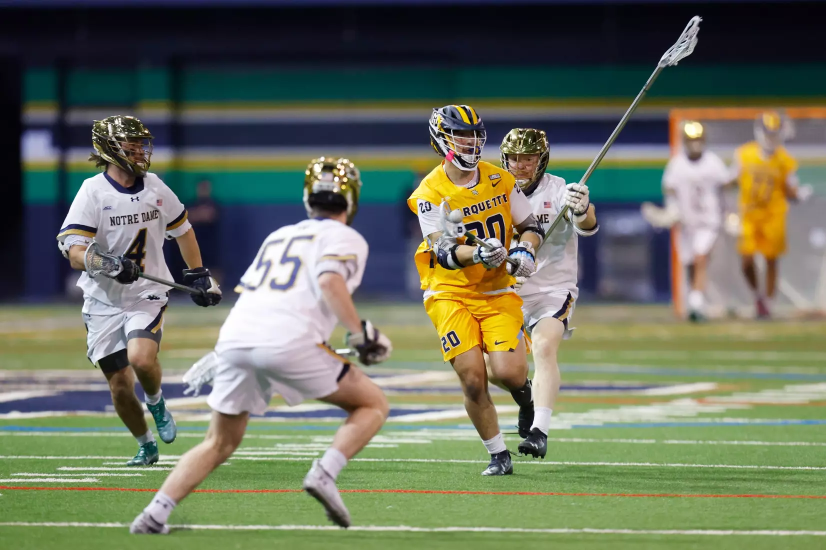 Notre Dame IN - February 15, 2023: Marquette Men’s Lacrosse vs Notre Dame
Photo by Marcus SnowdenSOUTH BEND, IN - February 15, 2023: Marquette Men’s Lacrosse vs Notre Dame Celebration
Photo by Marcus Snowden