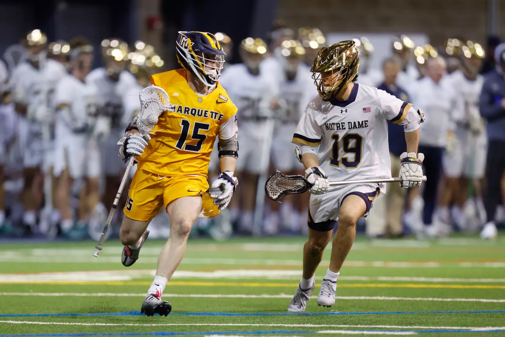 Notre Dame IN - February 15, 2023: Marquette Men’s Lacrosse vs Notre Dame
Photo by Marcus SnowdenSOUTH BEND, IN - February 15, 2023: Marquette Men’s Lacrosse vs Notre Dame Celebration
Photo by Marcus Snowden