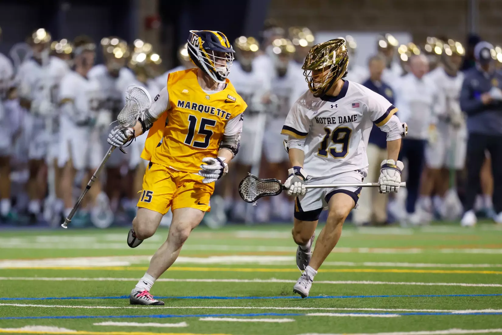 Notre Dame IN - February 15, 2023: Marquette Men’s Lacrosse vs Notre Dame
Photo by Marcus SnowdenSOUTH BEND, IN - February 15, 2023: Marquette Men’s Lacrosse vs Notre Dame Celebration
Photo by Marcus Snowden