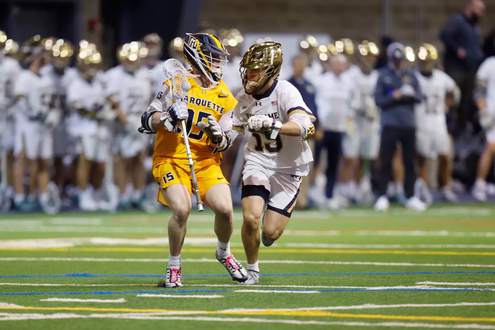 Notre Dame IN - February 15, 2023: Marquette Men’s Lacrosse vs Notre Dame
Photo by Marcus SnowdenSOUTH BEND, IN - February 15, 2023: Marquette Men’s Lacrosse vs Notre Dame Celebration
Photo by Marcus Snowden