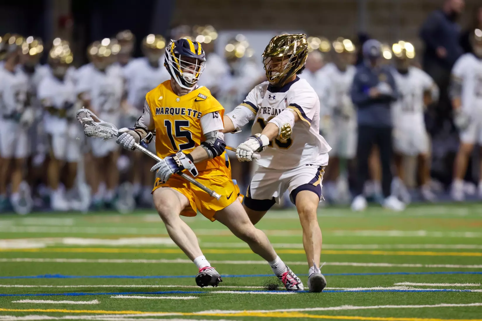Notre Dame IN - February 15, 2023: Marquette Men’s Lacrosse vs Notre Dame
Photo by Marcus SnowdenSOUTH BEND, IN - February 15, 2023: Marquette Men’s Lacrosse vs Notre Dame Celebration
Photo by Marcus Snowden