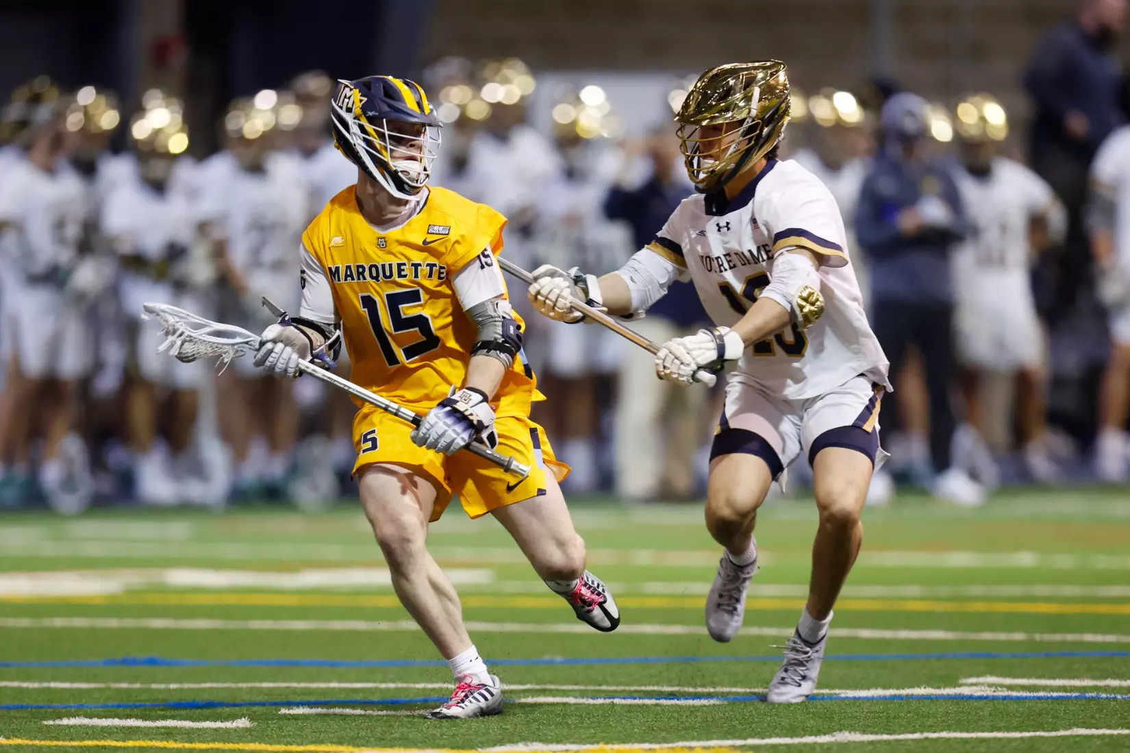 Notre Dame IN - February 15, 2023: Marquette Men’s Lacrosse vs Notre Dame
Photo by Marcus SnowdenSOUTH BEND, IN - February 15, 2023: Marquette Men’s Lacrosse vs Notre Dame Celebration
Photo by Marcus Snowden