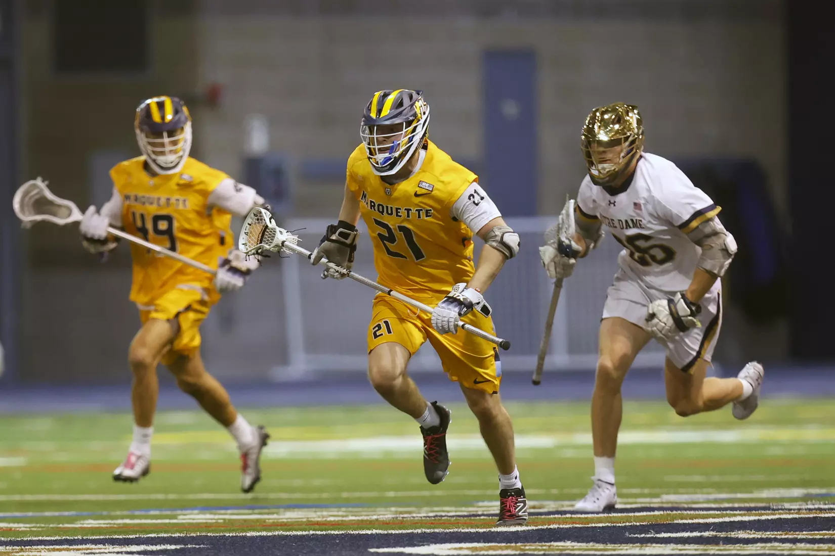 Notre Dame IN - February 15, 2023: Marquette Men’s Lacrosse vs Notre Dame
Photo by Marcus SnowdenSOUTH BEND, IN - February 15, 2023: Marquette Men’s Lacrosse vs Notre Dame Celebration
Photo by Marcus Snowden
