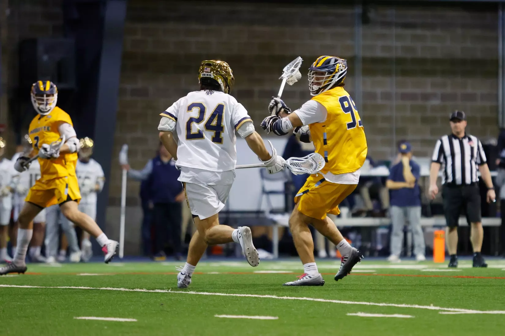 Notre Dame IN - February 15, 2023: Marquette Men’s Lacrosse vs Notre Dame
Photo by Marcus SnowdenSOUTH BEND, IN - February 15, 2023: Marquette Men’s Lacrosse vs Notre Dame Celebration
Photo by Marcus Snowden