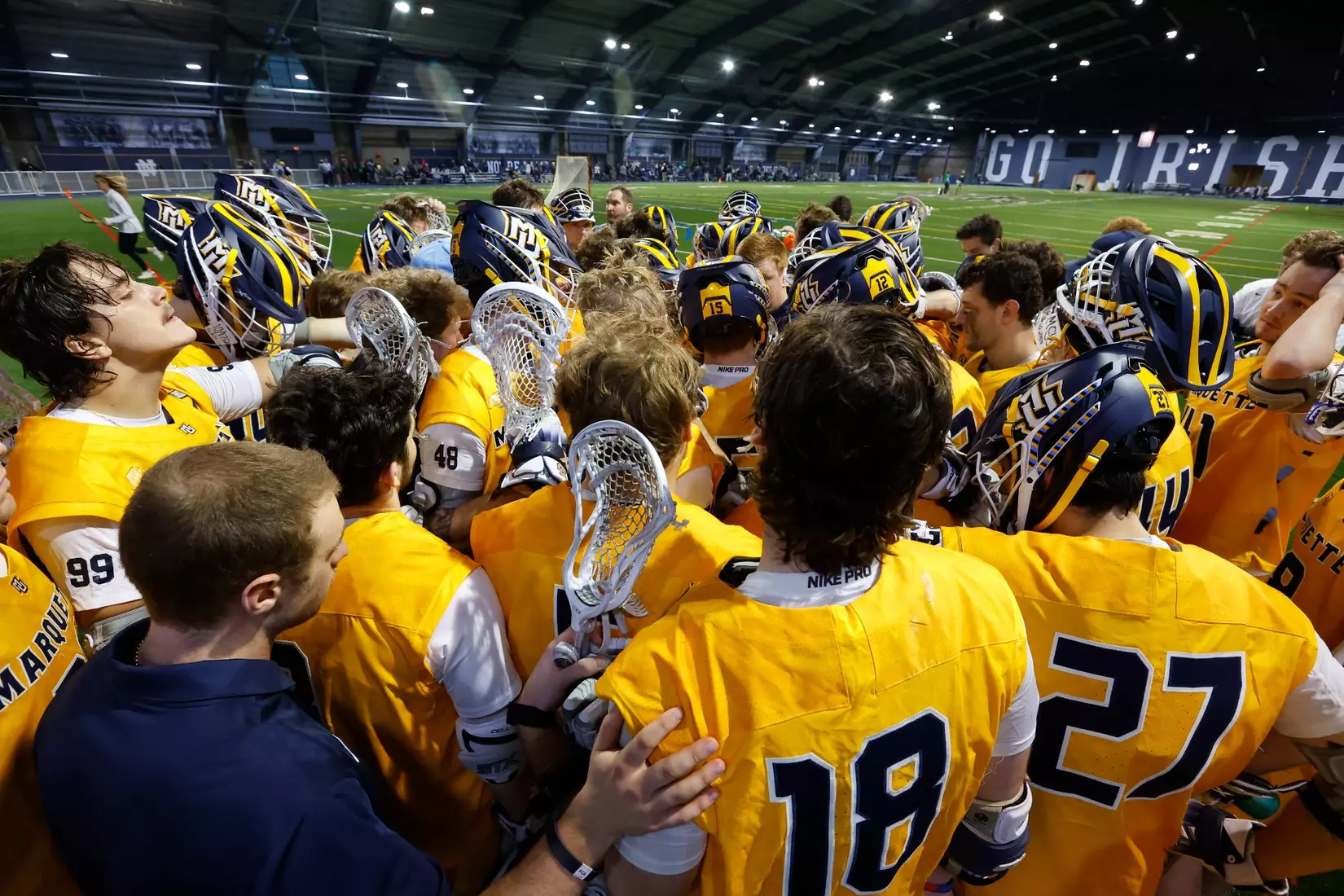 Notre Dame IN - February 15, 2023: Marquette Men’s Lacrosse vs Notre Dame
Photo by Marcus SnowdenSOUTH BEND, IN - February 15, 2023: Marquette Men’s Lacrosse vs Notre Dame Celebration
Photo by Marcus Snowden