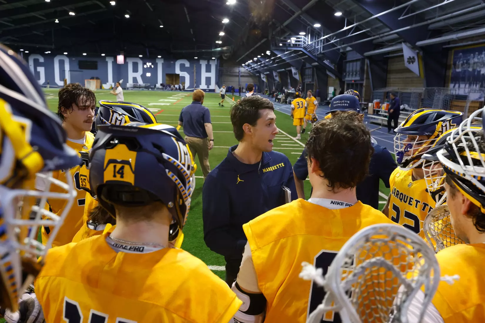 Notre Dame IN - February 15, 2023: Marquette Men’s Lacrosse vs Notre Dame
Photo by Marcus SnowdenSOUTH BEND, IN - February 15, 2023: Marquette Men’s Lacrosse vs Notre Dame Celebration
Photo by Marcus Snowden