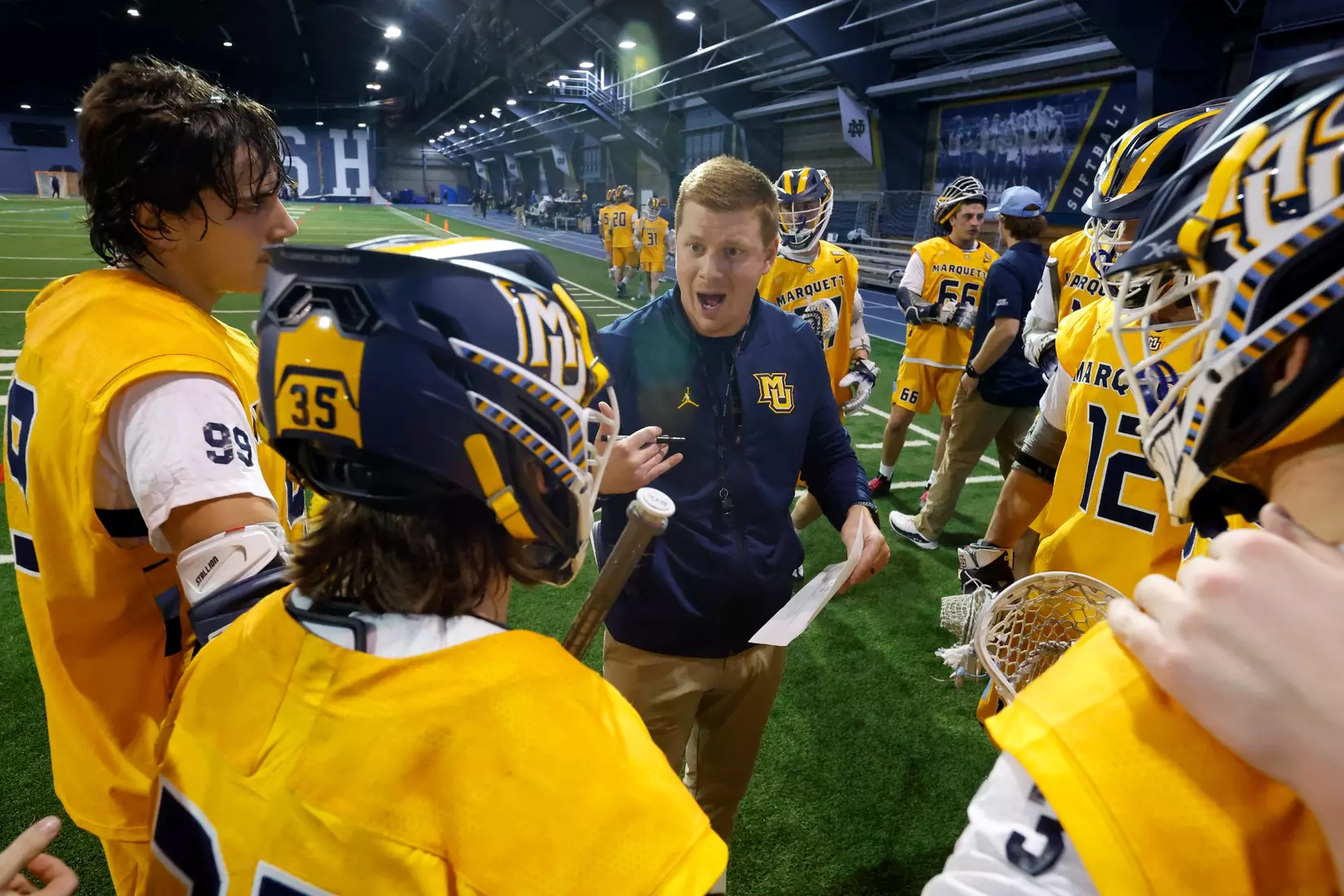 Notre Dame IN - February 15, 2023: Marquette Men’s Lacrosse vs Notre Dame
Photo by Marcus SnowdenSOUTH BEND, IN - February 15, 2023: Marquette Men’s Lacrosse vs Notre Dame Celebration
Photo by Marcus Snowden
