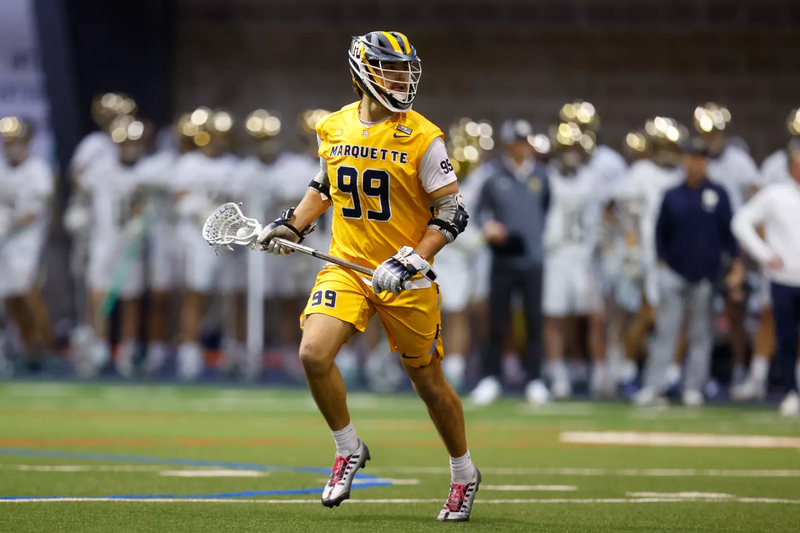 Notre Dame IN - February 15, 2023: Marquette Men’s Lacrosse vs Notre Dame
Photo by Marcus SnowdenSOUTH BEND, IN - February 15, 2023: Marquette Men’s Lacrosse vs Notre Dame Celebration
Photo by Marcus Snowden