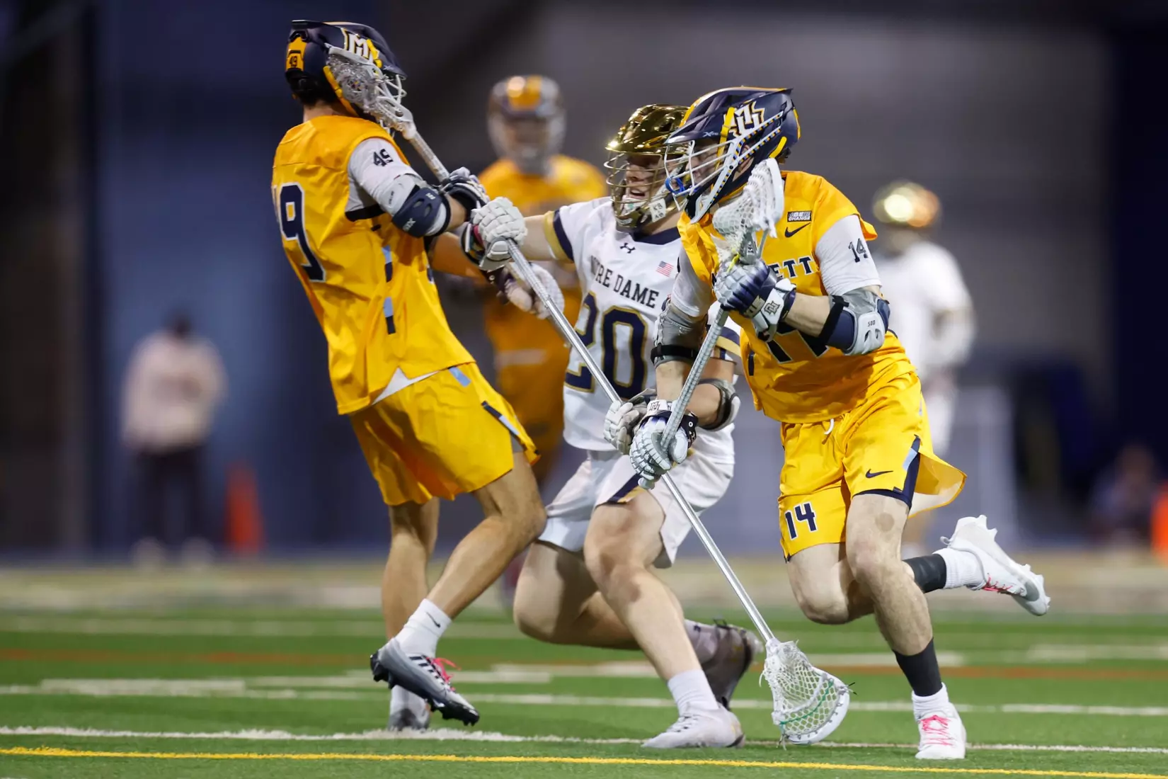 Notre Dame IN - February 15, 2023: Marquette Men’s Lacrosse vs Notre Dame
Photo by Marcus SnowdenSOUTH BEND, IN - February 15, 2023: Marquette Men’s Lacrosse vs Notre Dame Celebration
Photo by Marcus Snowden