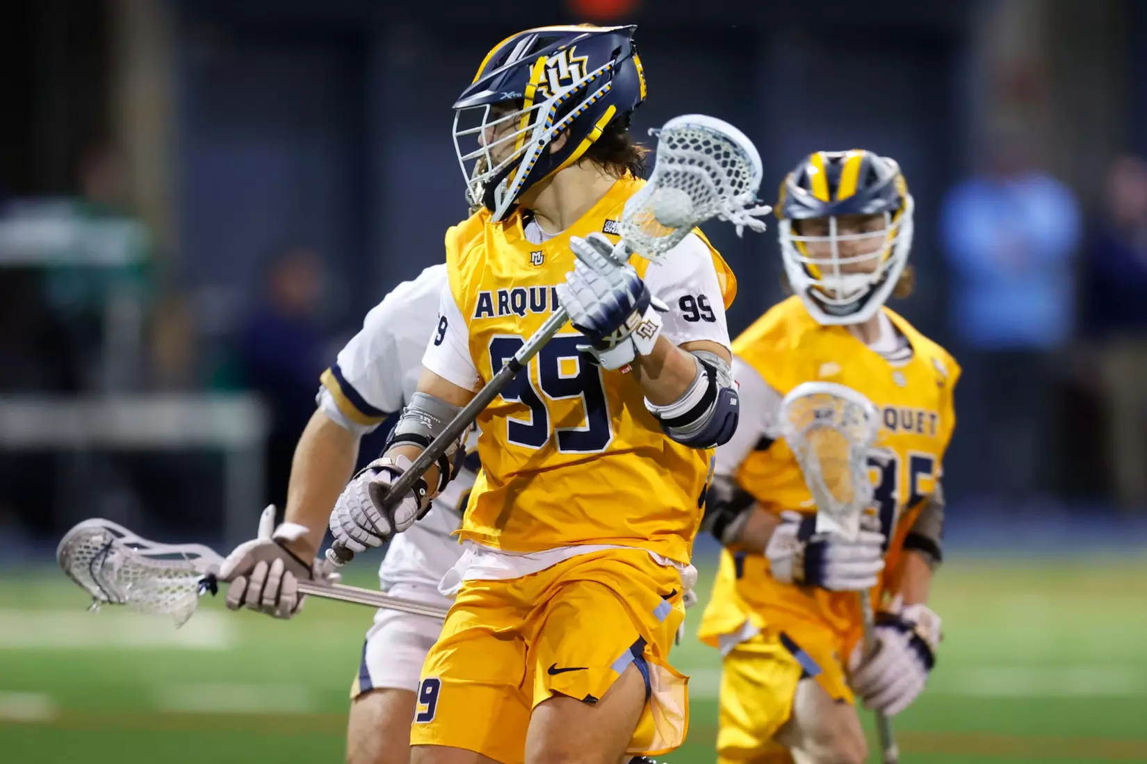 Notre Dame IN - February 15, 2023: Marquette Men’s Lacrosse vs Notre Dame
Photo by Marcus SnowdenSOUTH BEND, IN - February 15, 2023: Marquette Men’s Lacrosse vs Notre Dame Celebration
Photo by Marcus Snowden