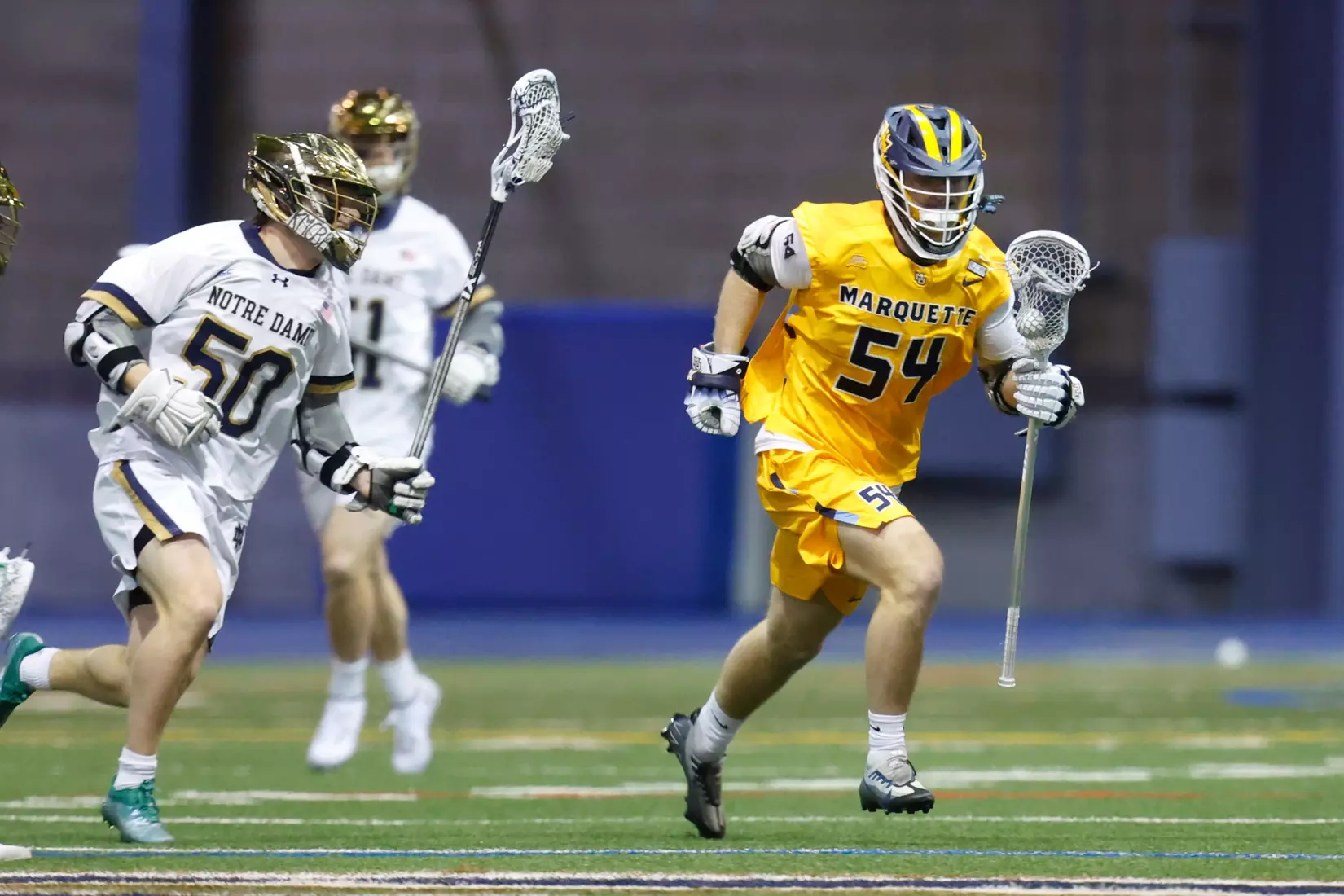 Notre Dame IN - February 15, 2023: Marquette Men’s Lacrosse vs Notre Dame
Photo by Marcus SnowdenSOUTH BEND, IN - February 15, 2023: Marquette Men’s Lacrosse vs Notre Dame Celebration
Photo by Marcus Snowden