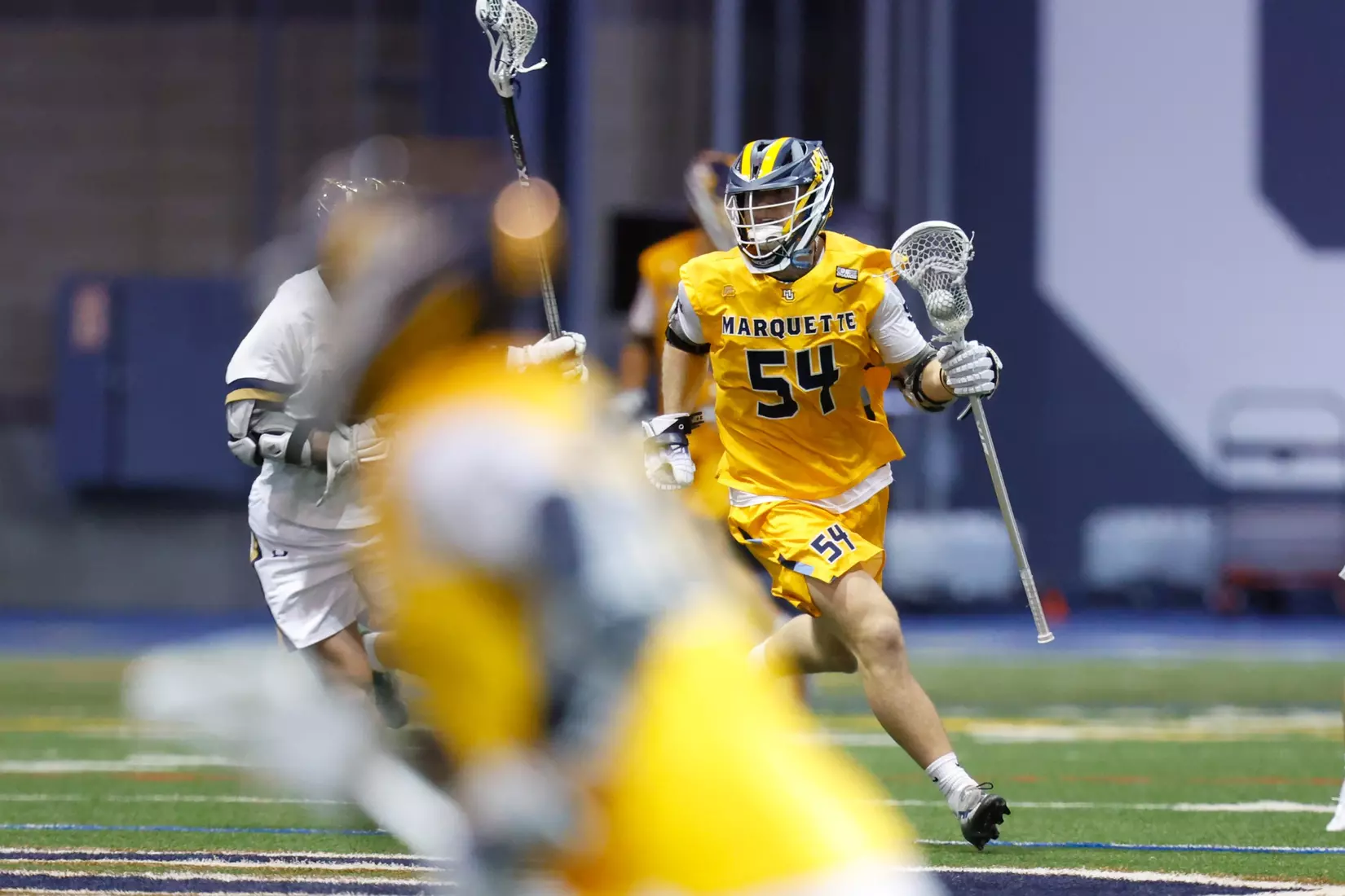 Notre Dame IN - February 15, 2023: Marquette Men’s Lacrosse vs Notre Dame
Photo by Marcus SnowdenSOUTH BEND, IN - February 15, 2023: Marquette Men’s Lacrosse vs Notre Dame Celebration
Photo by Marcus Snowden