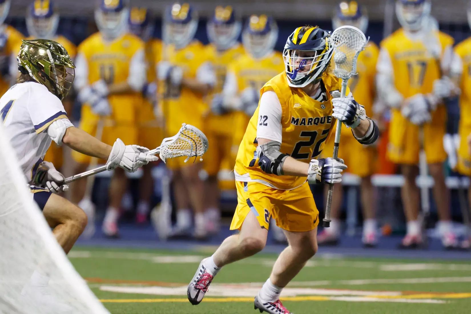 Notre Dame IN - February 15, 2023: Marquette Men’s Lacrosse vs Notre Dame
Photo by Marcus SnowdenSOUTH BEND, IN - February 15, 2023: Marquette Men’s Lacrosse vs Notre Dame Celebration
Photo by Marcus Snowden