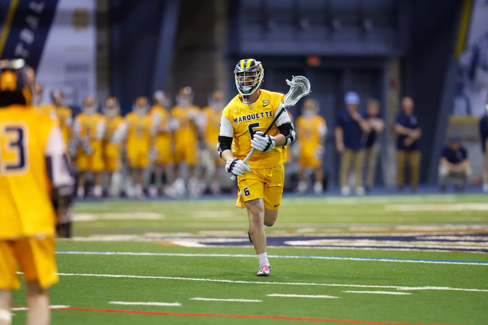 Notre Dame IN - February 15, 2023: Marquette Men’s Lacrosse vs Notre Dame
Photo by Marcus SnowdenSOUTH BEND, IN - February 15, 2023: Marquette Men’s Lacrosse vs Notre Dame Celebration
Photo by Marcus Snowden