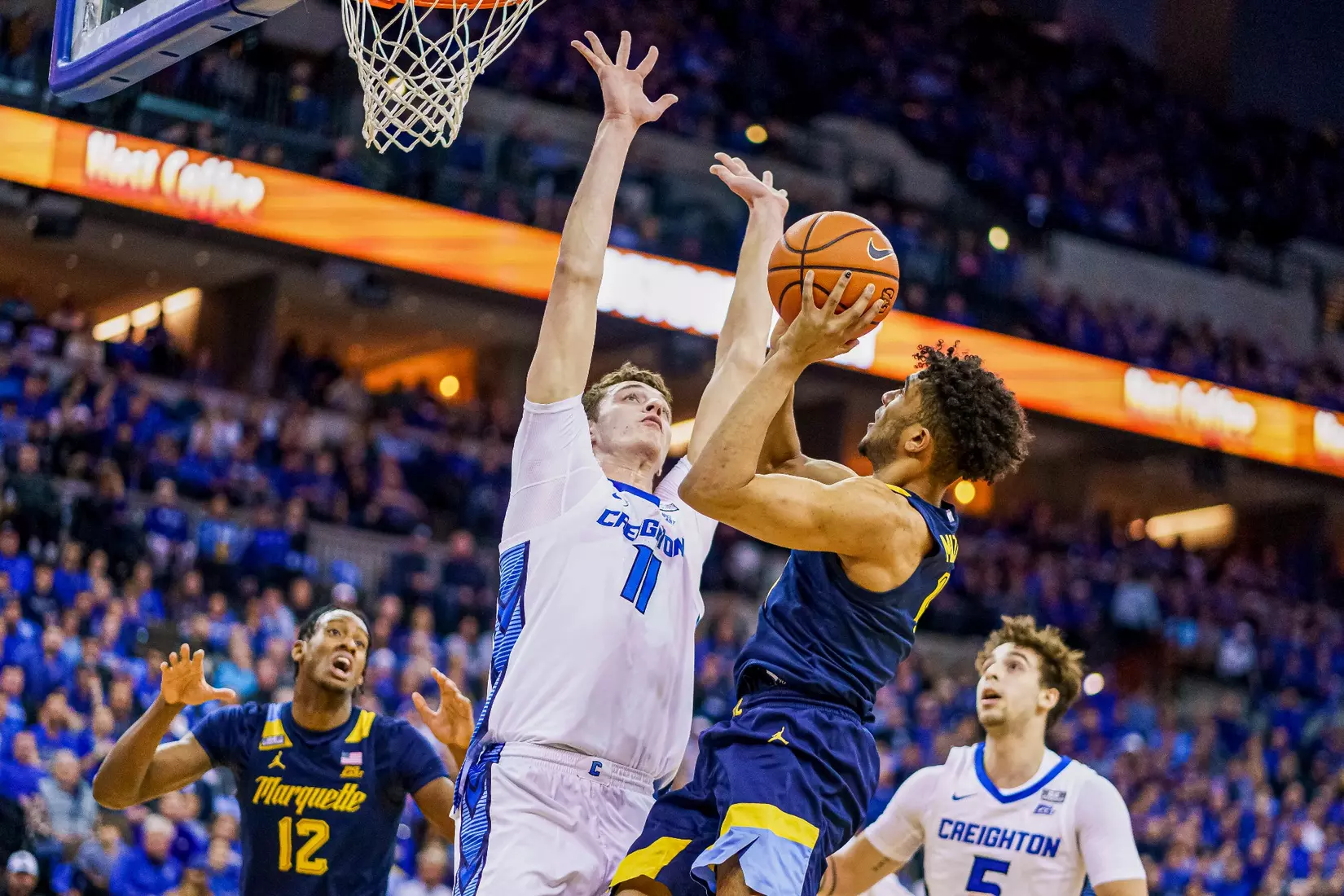 Marquette defeats Creighton 73-71 on the road in Omaha, NE on Tuesday February 21, 2023.