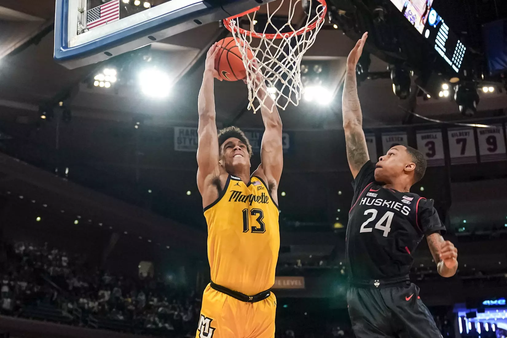 Marquette Men's Basketball defeats UCONN 70-68 to advance to the Big East Tournament finals at Madison Square Garden in New York City, NY on Friday March 10, 2023
