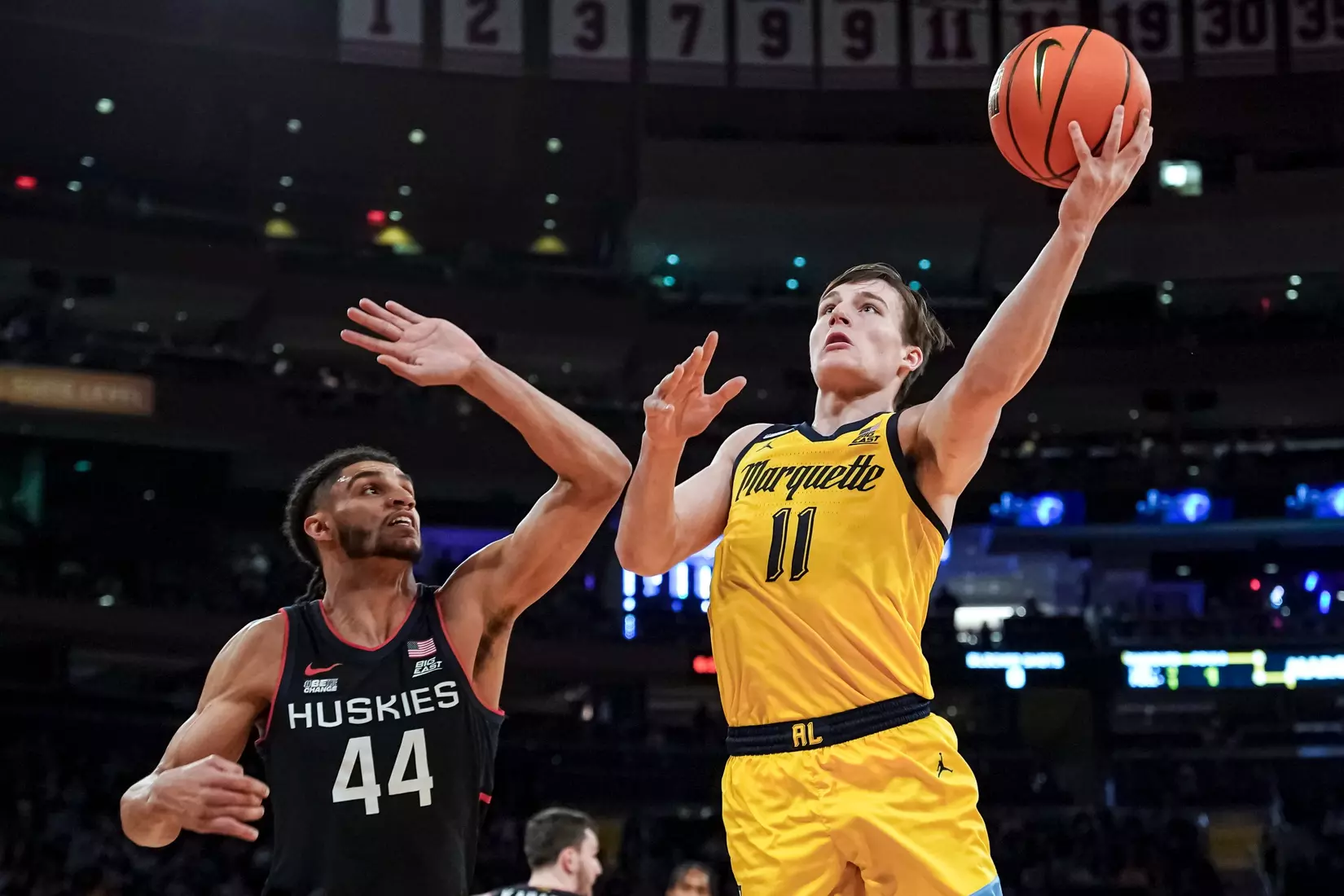 Marquette Men's Basketball defeats UCONN 70-68 to advance to the Big East Tournament finals at Madison Square Garden in New York City, NY on Friday March 10, 2023