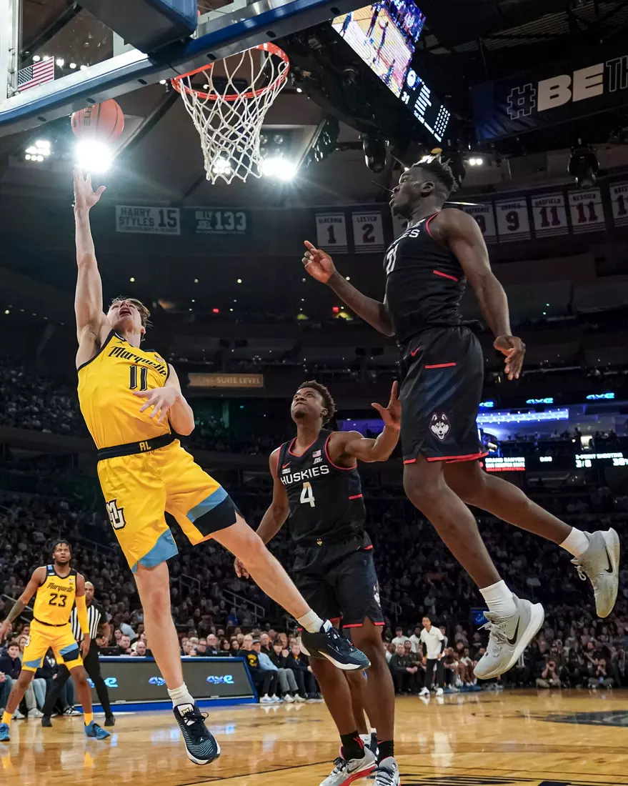 Marquette Men's Basketball defeats UCONN 70-68 to advance to the Big East Tournament finals at Madison Square Garden in New York City, NY on Friday March 10, 2023