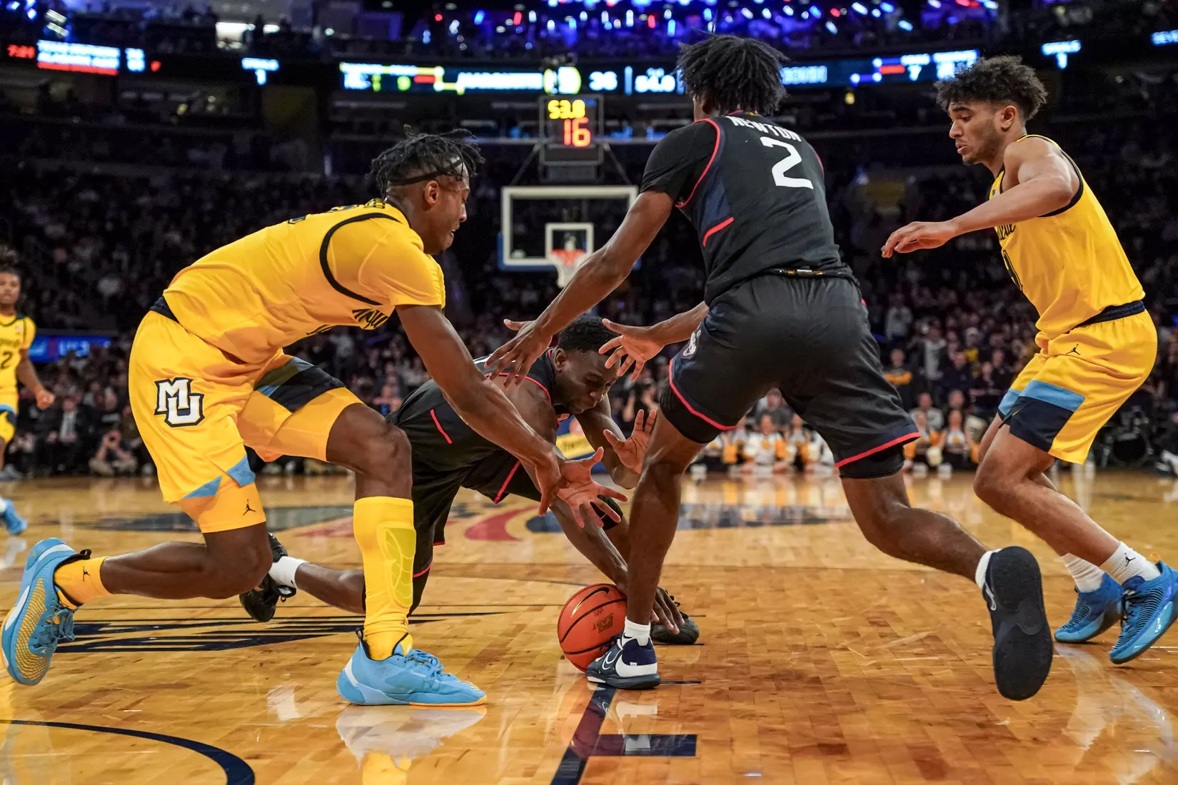 Marquette Men's Basketball defeats UCONN 70-68 to advance to the Big East Tournament finals at Madison Square Garden in New York City, NY on Friday March 10, 2023