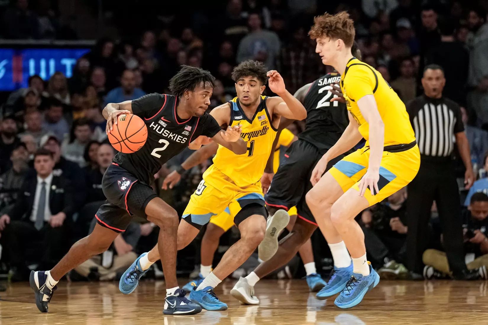Marquette Men's Basketball defeats UCONN 70-68 to advance to the Big East Tournament finals at Madison Square Garden in New York City, NY on Friday March 10, 2023