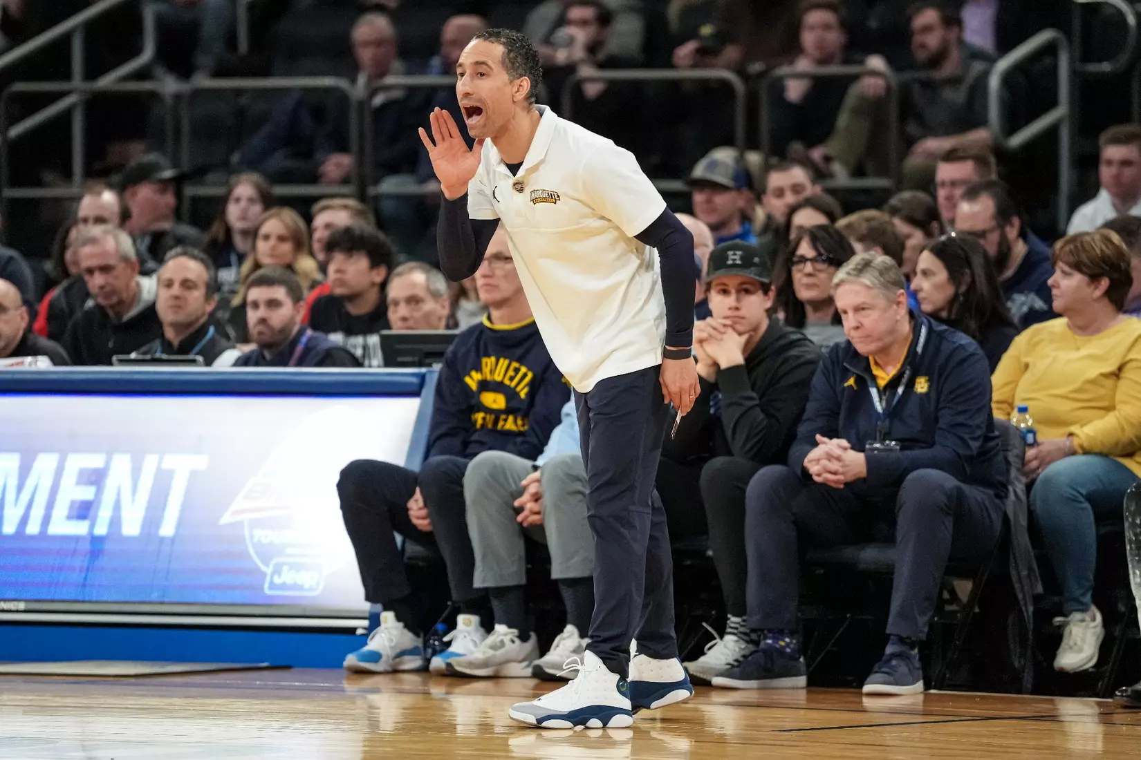 Marquette Men's Basketball defeats UCONN 70-68 to advance to the Big East Tournament finals at Madison Square Garden in New York City, NY on Friday March 10, 2023