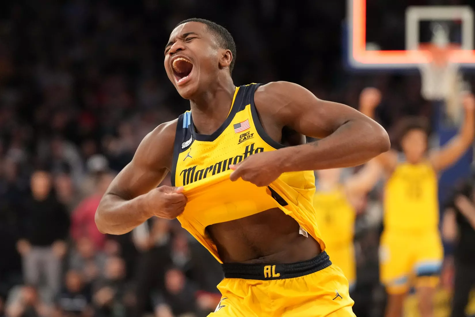 Marquette Men's Basketball defeats UCONN 70-68 to advance to the Big East Tournament finals at Madison Square Garden in New York City, NY on Friday March 10, 2023