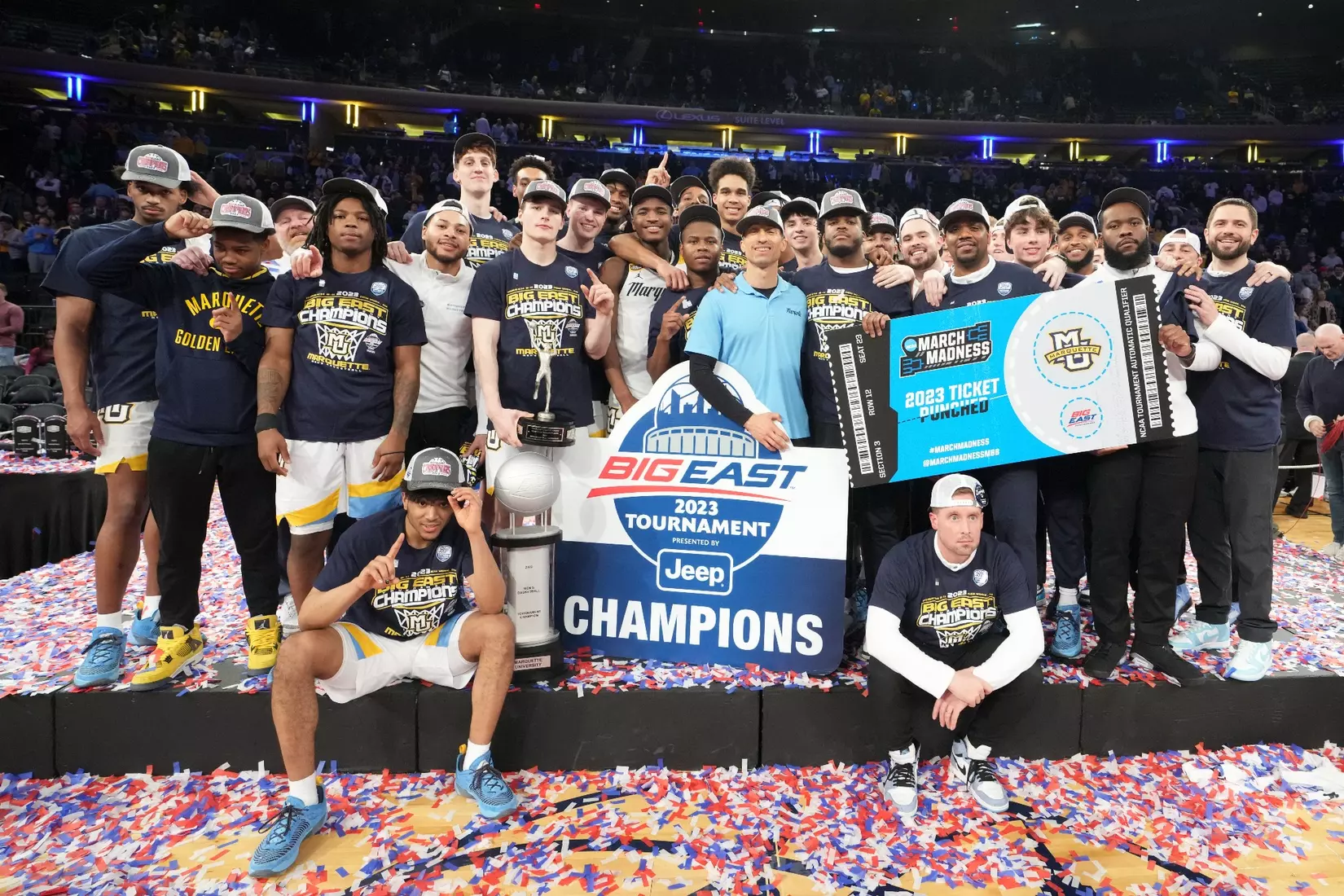 Marquette Men's Basketball defeats Xavier 65-51 to win the Big East Tournament at Madison Square Garden in New York City, NY on Saturday March 11, 2023.