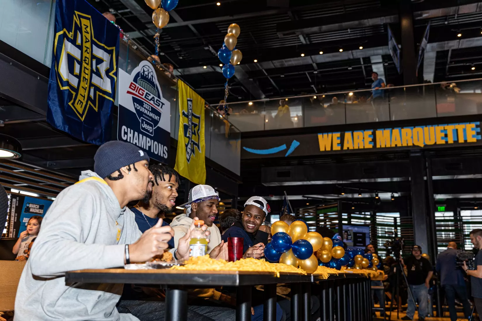 Marquette Men's Basketball is picked #2 in the East Reigon while they watch the March Madness Selection Show at Mecca in Milwaukee, WI on Sunday March 12, 2023.