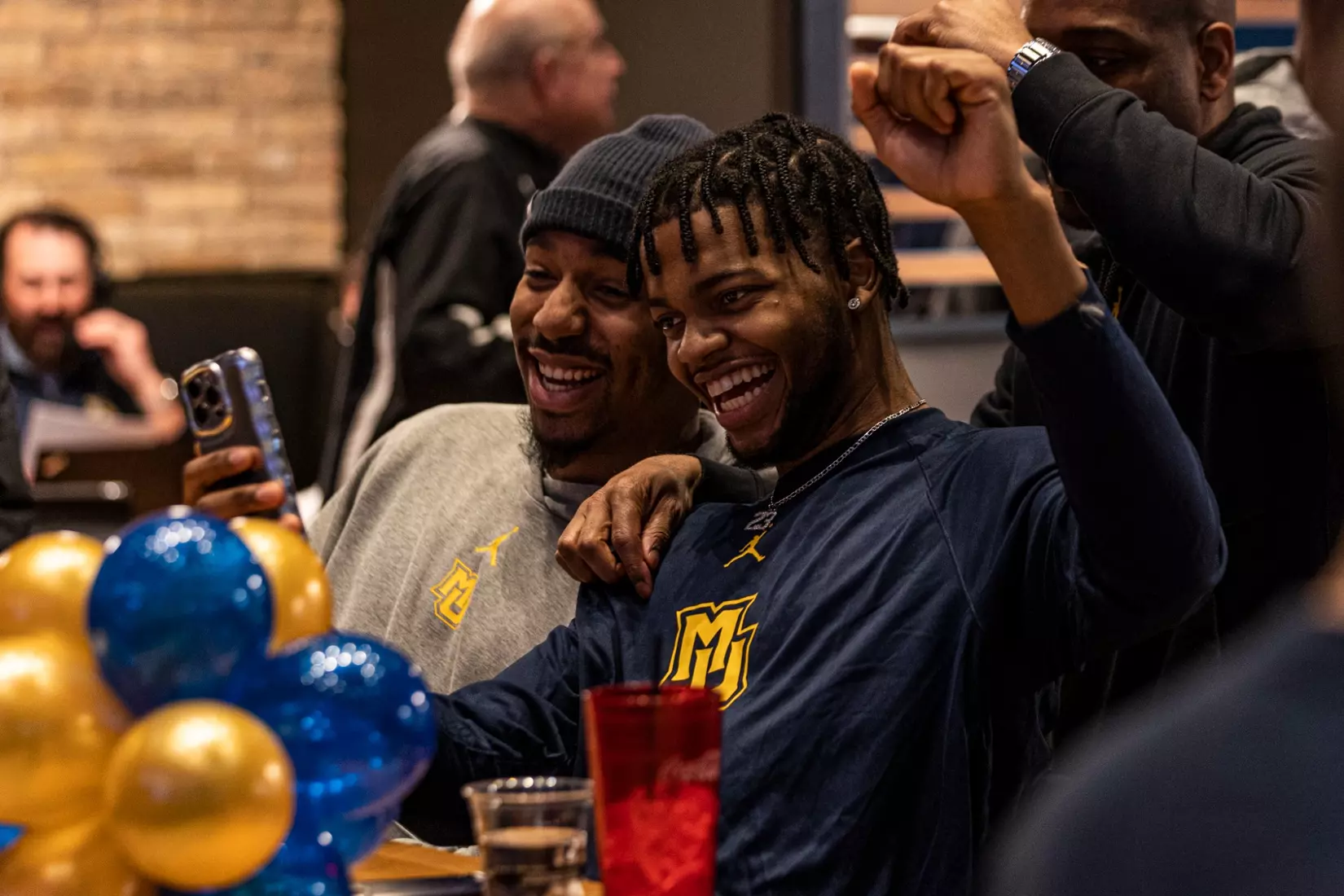Marquette Men's Basketball is picked #2 in the East Reigon while they watch the March Madness Selection Show at Mecca in Milwaukee, WI on Sunday March 12, 2023.