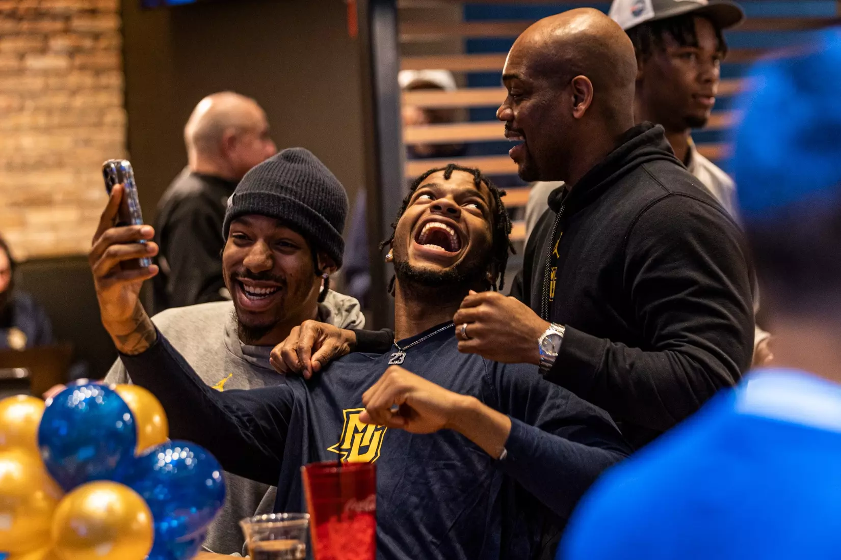 Marquette Men's Basketball is picked #2 in the East Reigon while they watch the March Madness Selection Show at Mecca in Milwaukee, WI on Sunday March 12, 2023.