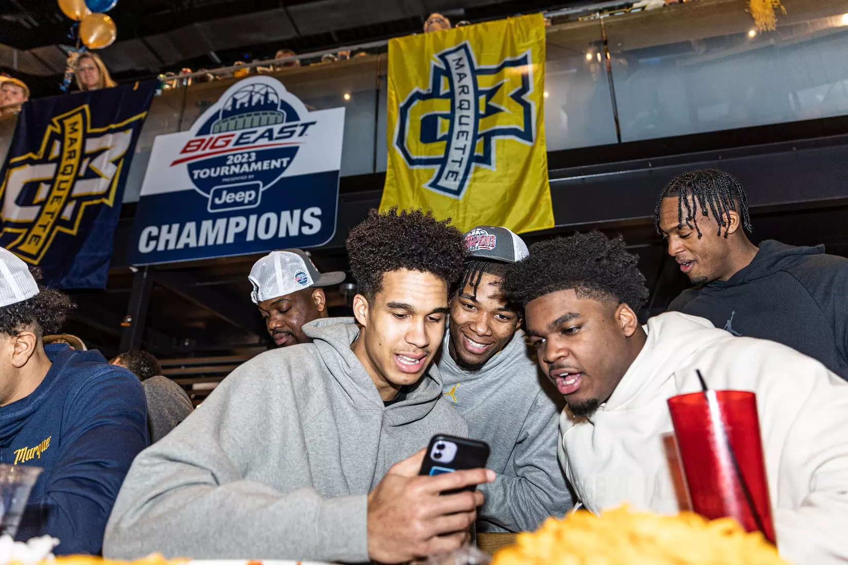 Marquette Men's Basketball is picked #2 in the East Reigon while they watch the March Madness Selection Show at Mecca in Milwaukee, WI on Sunday March 12, 2023.