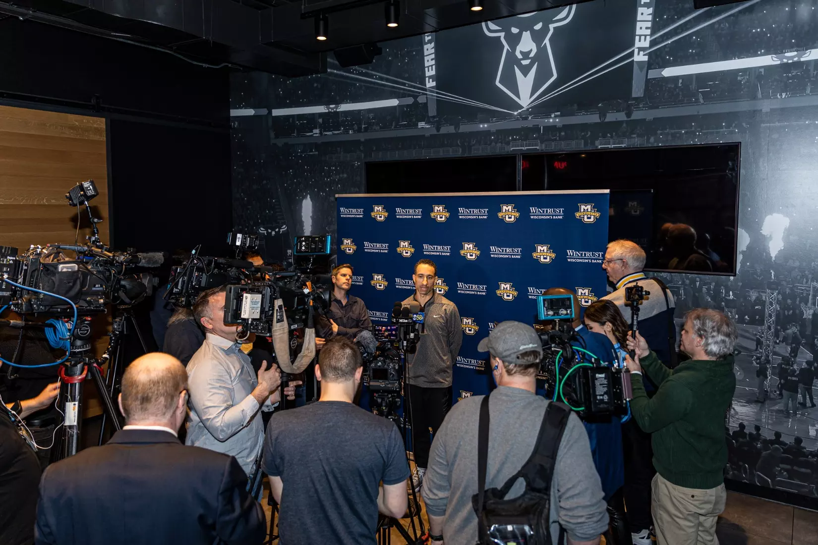 Marquette Men's Basketball is picked #2 in the East Reigon while they watch the March Madness Selection Show at Mecca in Milwaukee, WI on Sunday March 12, 2023.