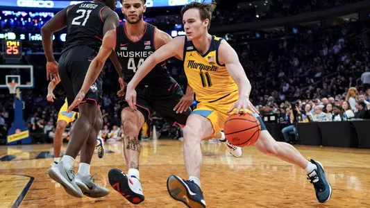 Marquette Men's Basketball defeats UCONN 70-68 to advance to the Big East Tournament finals at Madison Square Garden in New York City, NY on Friday March 10, 2023